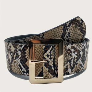 Snake print wide belt